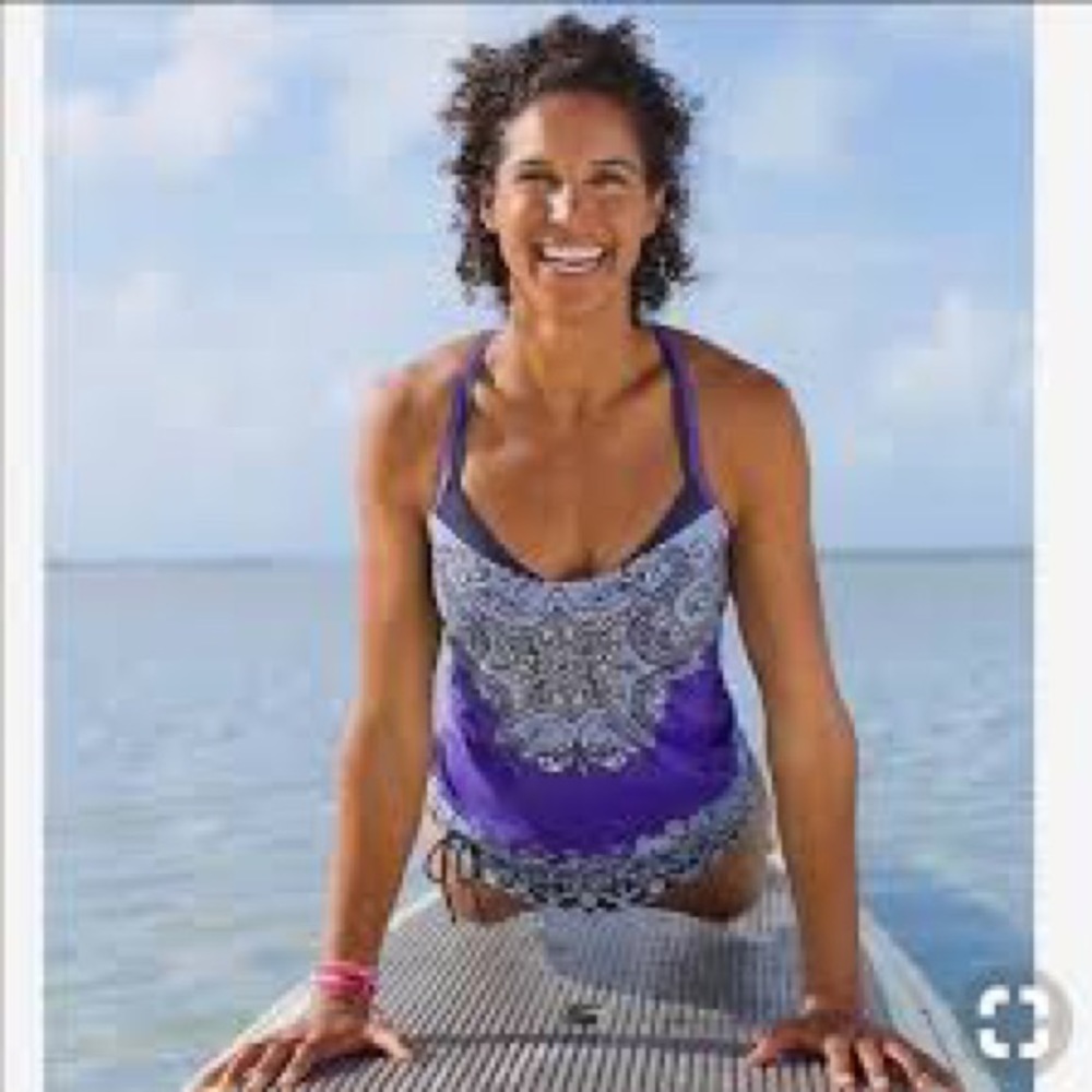 Athleta Swim Tankini XXS Nosara Asana Purple Paisley
